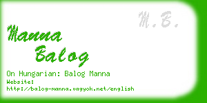 manna balog business card